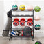 4-Tier Metal Storage Rack with Rolling Wheels and Hooks