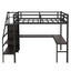 Twin XL Metal Loft Bed with L-shaped Desk and USB