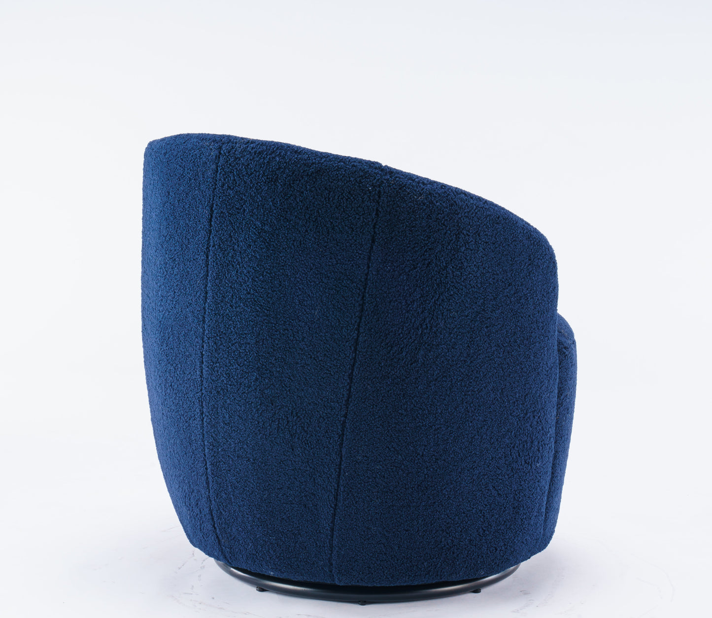 Teddy Fabric Swivel Accent Armchair - Dark Blue