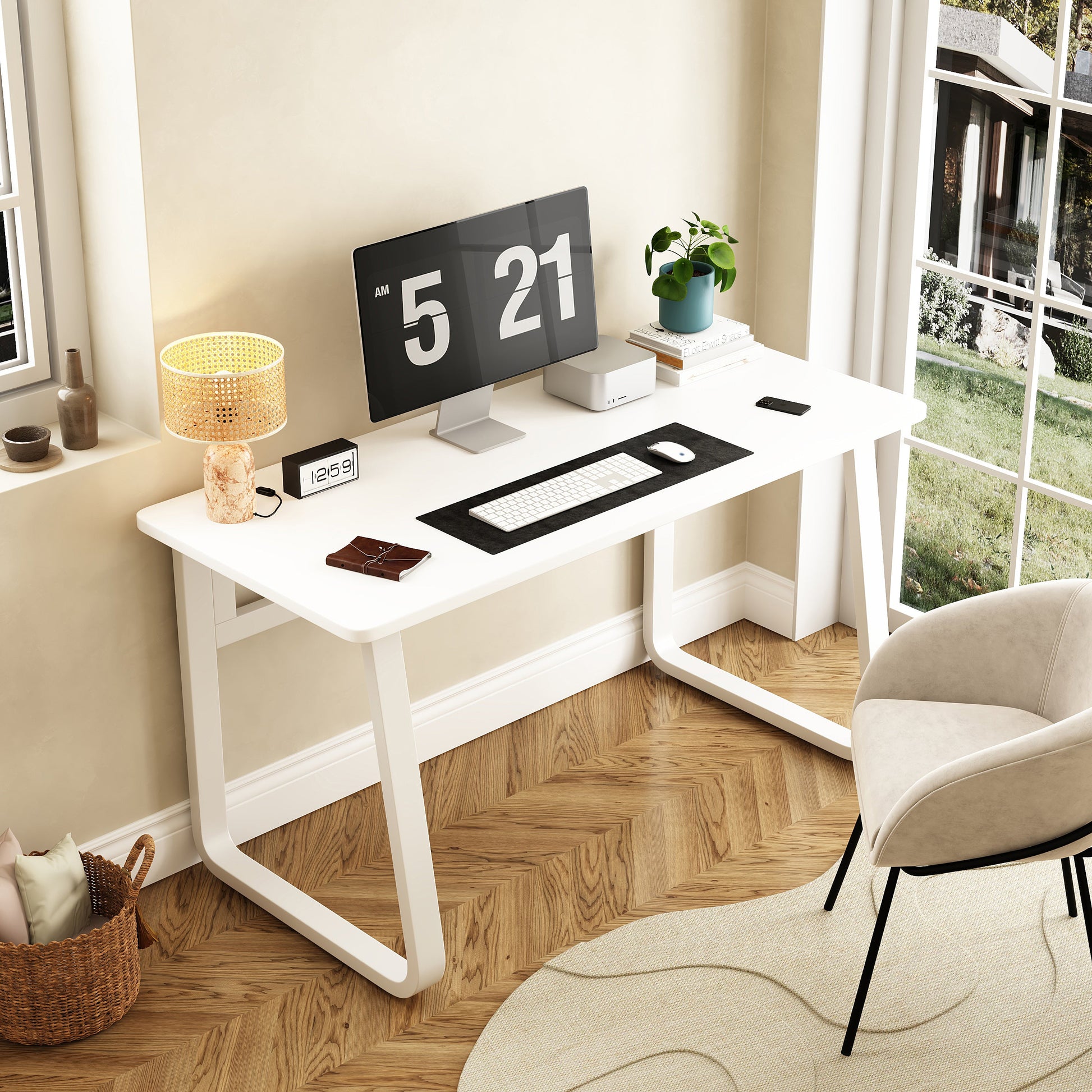 L47.2inch Computer desk table simple gaming table chair Home desk Student writing desk Bedroom desk workbench desk - Korvel