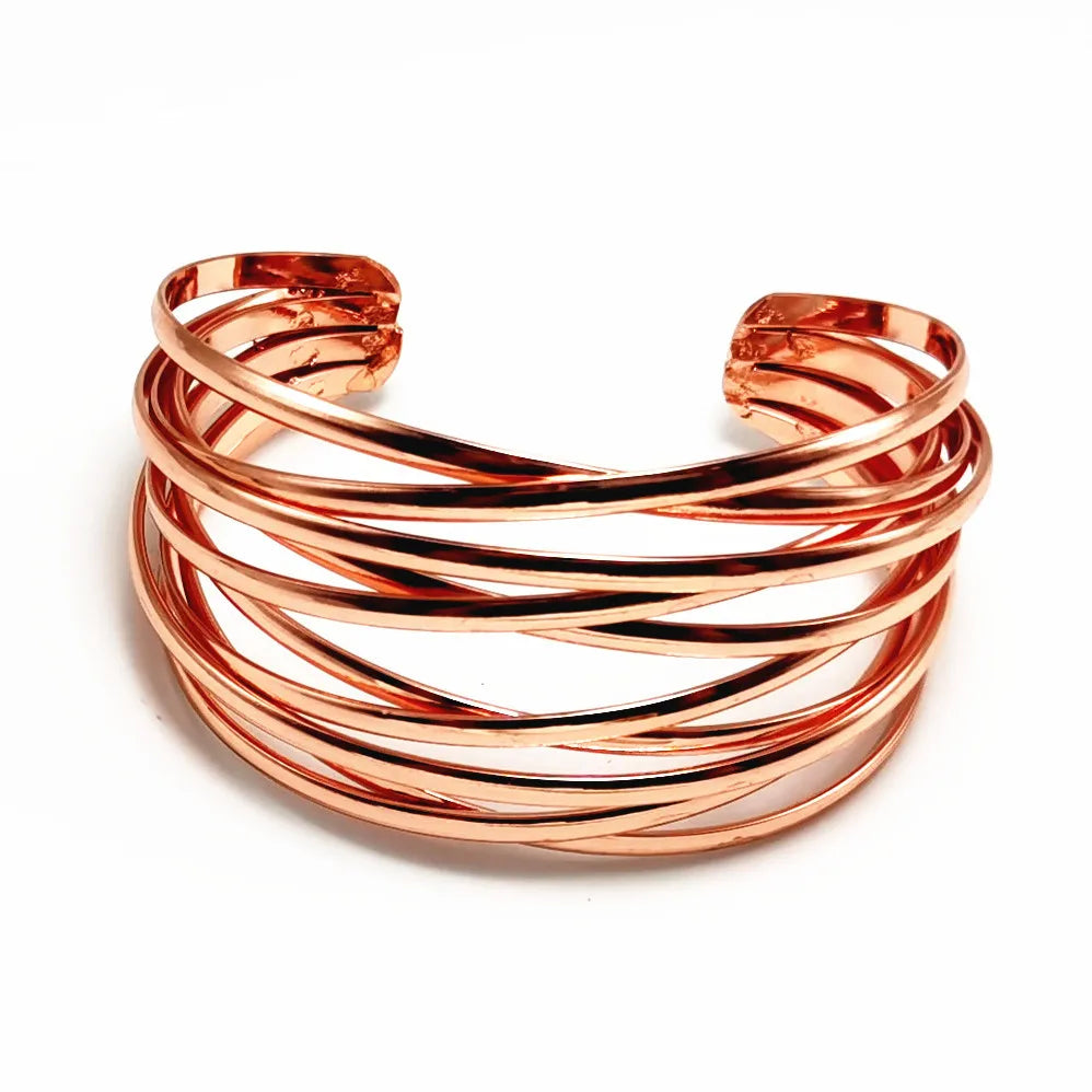 Fashion Alloy Round Chain Charms Cuff Bracelet For Women Female Gold&Silver Color Bracelets Jewelry - Korvel