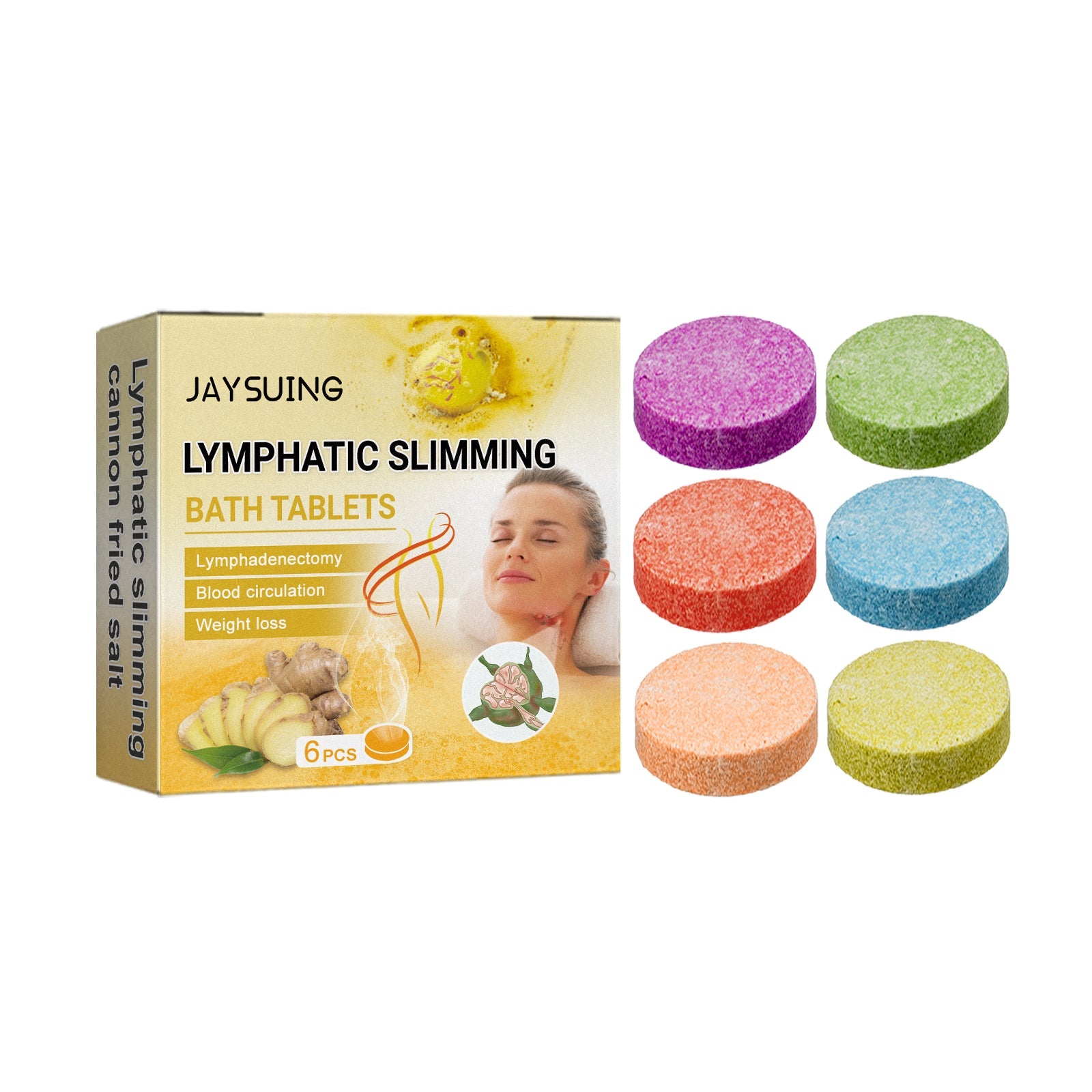 Lymphatic Body Shaping Bath Tablet, Firming Slimming Repair Lymphatic Swelling Clean Body Skin Bath Tablet - Korvel