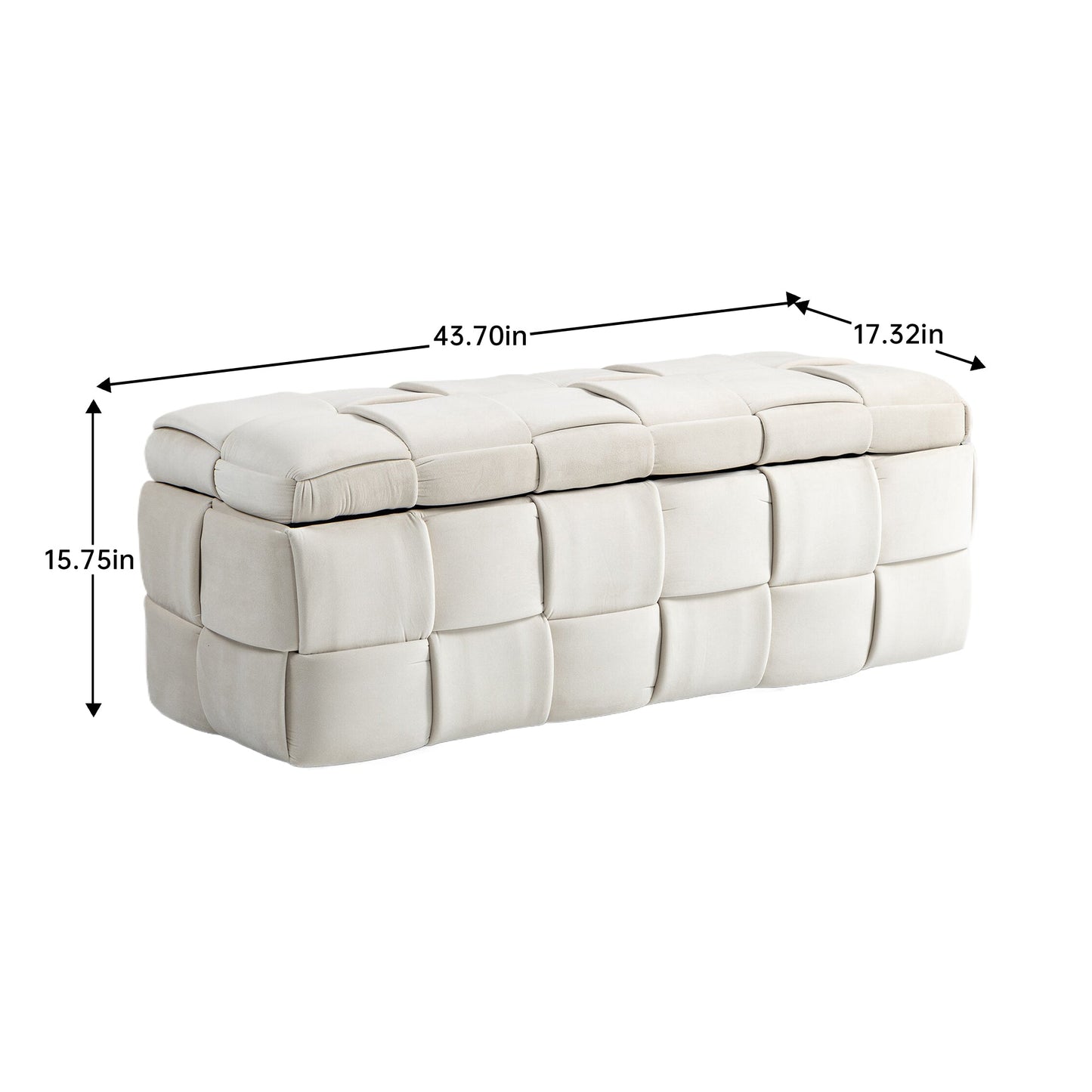 Ottomana de Almacenamiento Tapizada COOLMOR - Beige