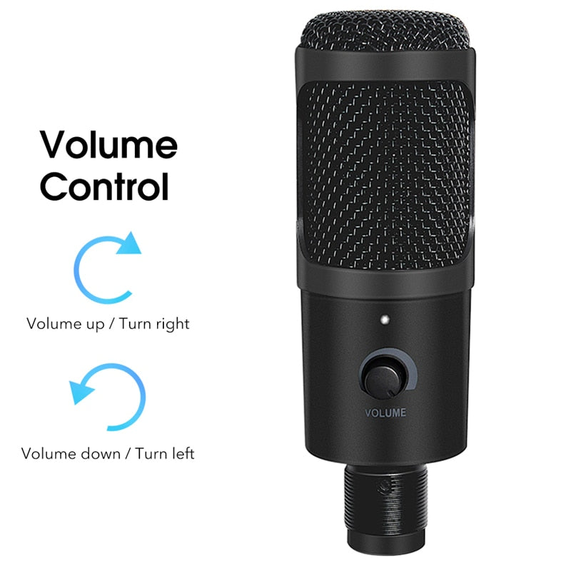 Professional USB Condenser Microphones For PC Computer Laptop Singing Gaming Streaming Recording Studio YouTube Video Microfon - Korvel