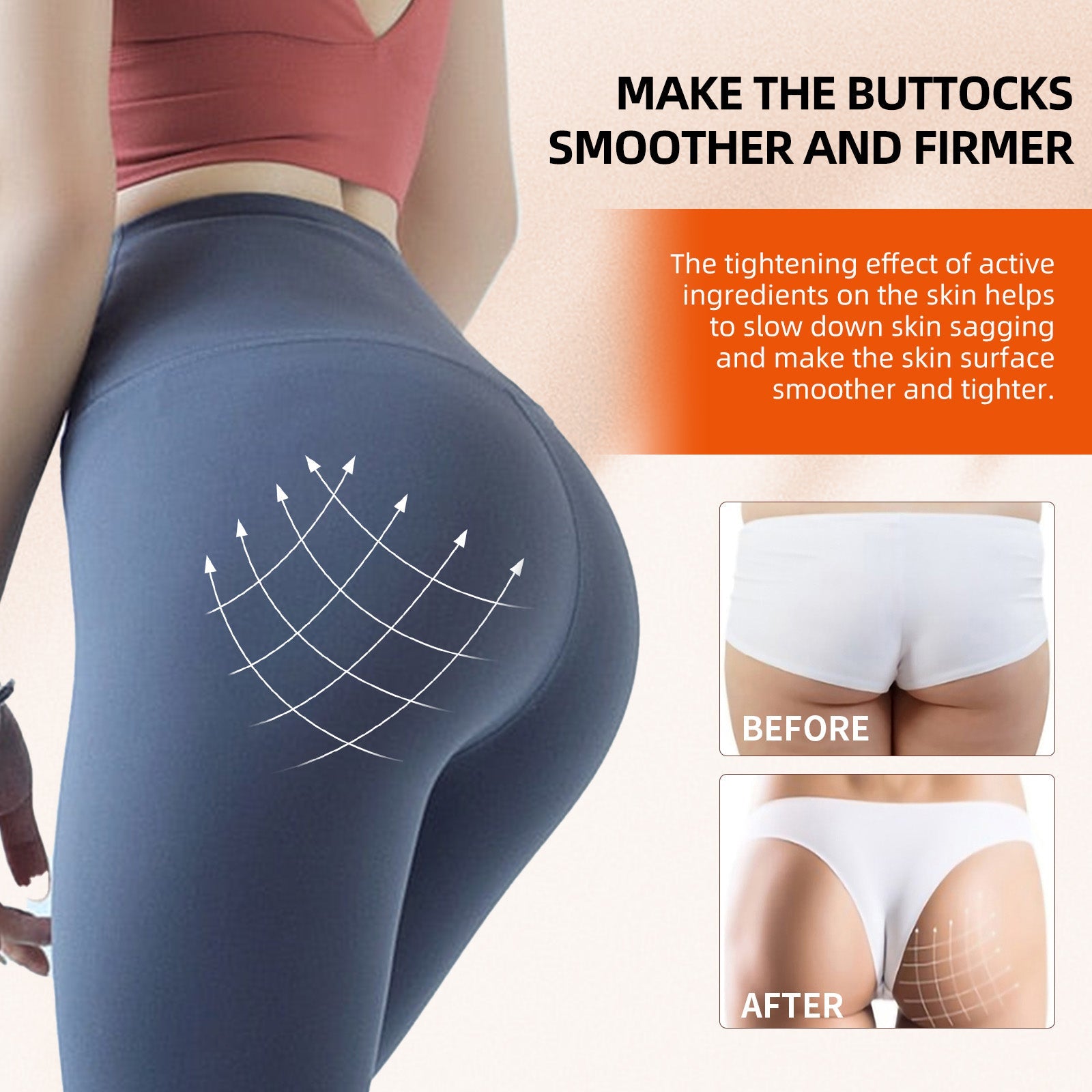 Bum Bum Cream, Firming And Lifting Butt Peach Butt Highlights S-Curve Body Slimming Butt Cream - Korvel