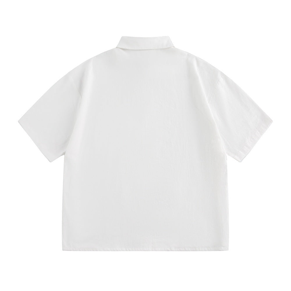 Chemise décontractée à manches courtes avec imprimé alphabet pour homme