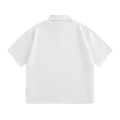 Men's Alphabet Print Short Sleeve Casual Shirt