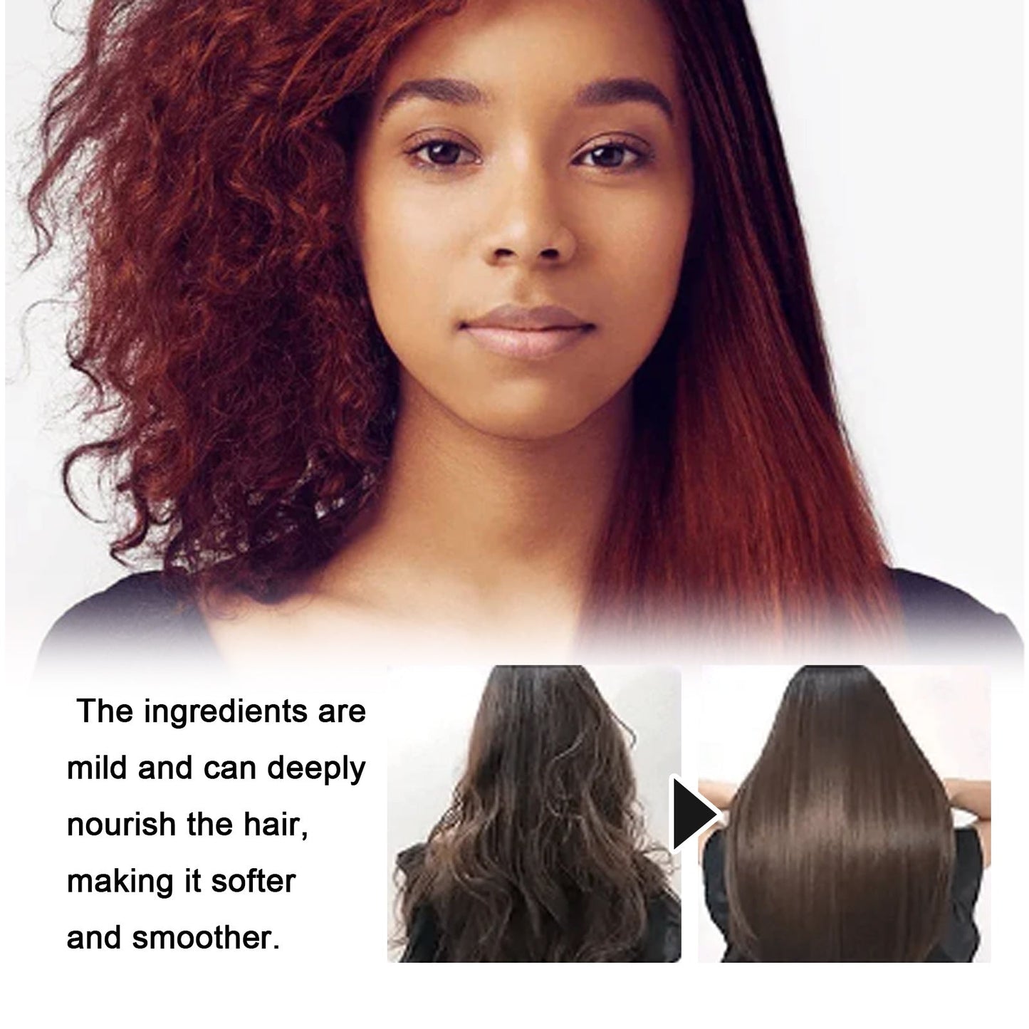 Straightening Hair Cream, Repair Damaged Dry Split Hair Smoothing Straightening Mask - Korvel
