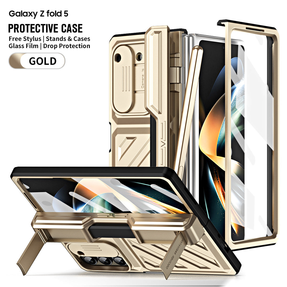 Suitable for Samsung zfold6 phone case fold5 folding protective cover, deformed steel hinge all inclusive anti drop case 5G - Korvel