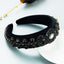Hair Hoop Heavy Craft Retro Palace Feng Shui Drill Sponge Head Hoop Wide Side Baroque High Skull Top Hair Accessories - Korvel