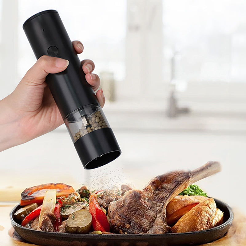 USB Rechargeable Electric Pepper & Sea Salt Grinder Set