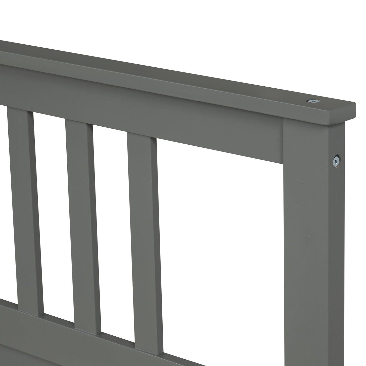 Wood Platform Bed with Headboard and Footboard Twin (Gray) - Korvel