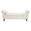Banc de rangement multifonction en velours avec coussin - Beige