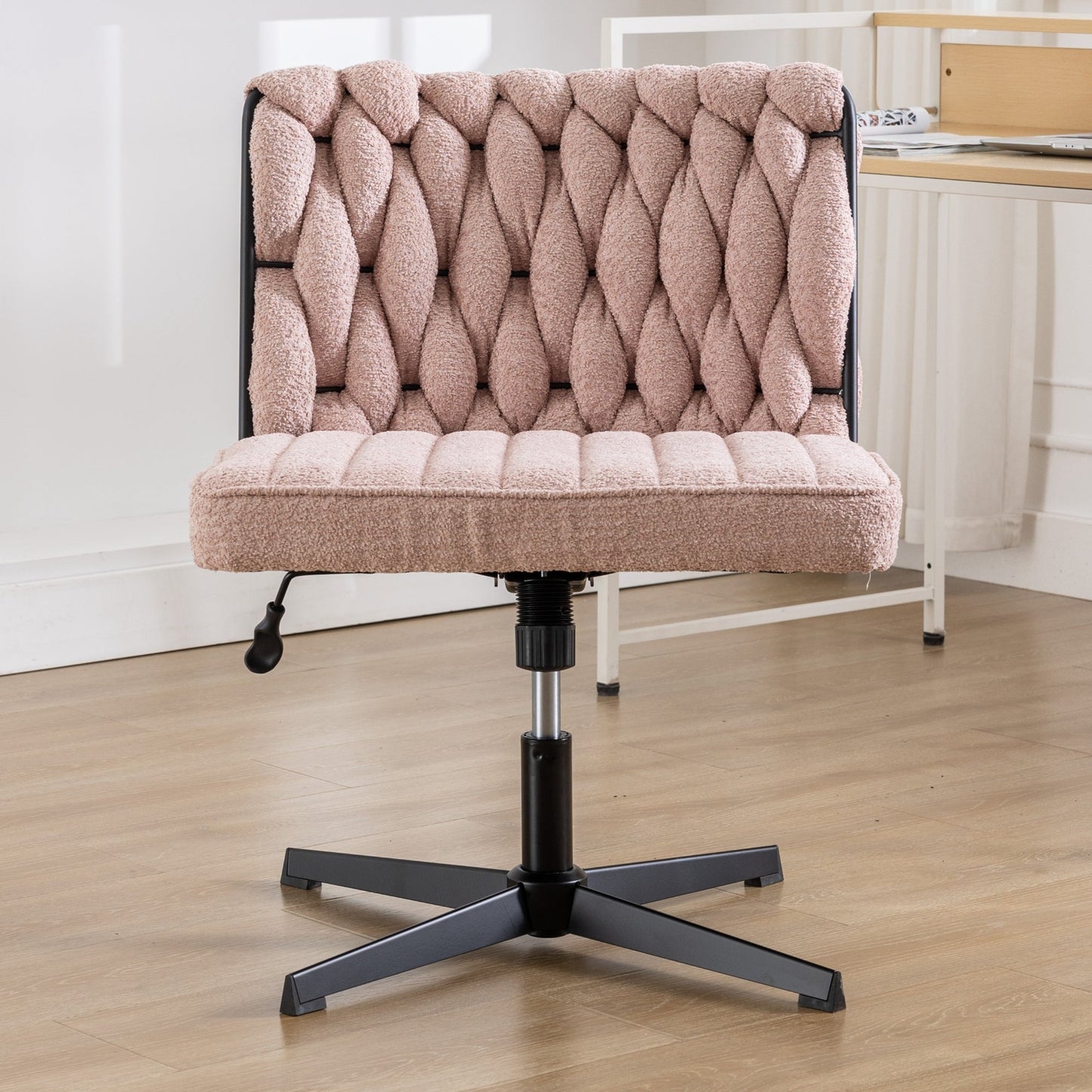 Premium Armless Pink Office Desk Chair
