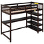 Twin Size Loft Bed with Storage Shelves and Under-bed Desk  Espresso - Korvel