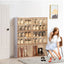 Portable Shoe cabinet Living Room,Stackable Storage Organizer Cabinet with Doors and Shelves,Shoe Box for Closet - Korvel