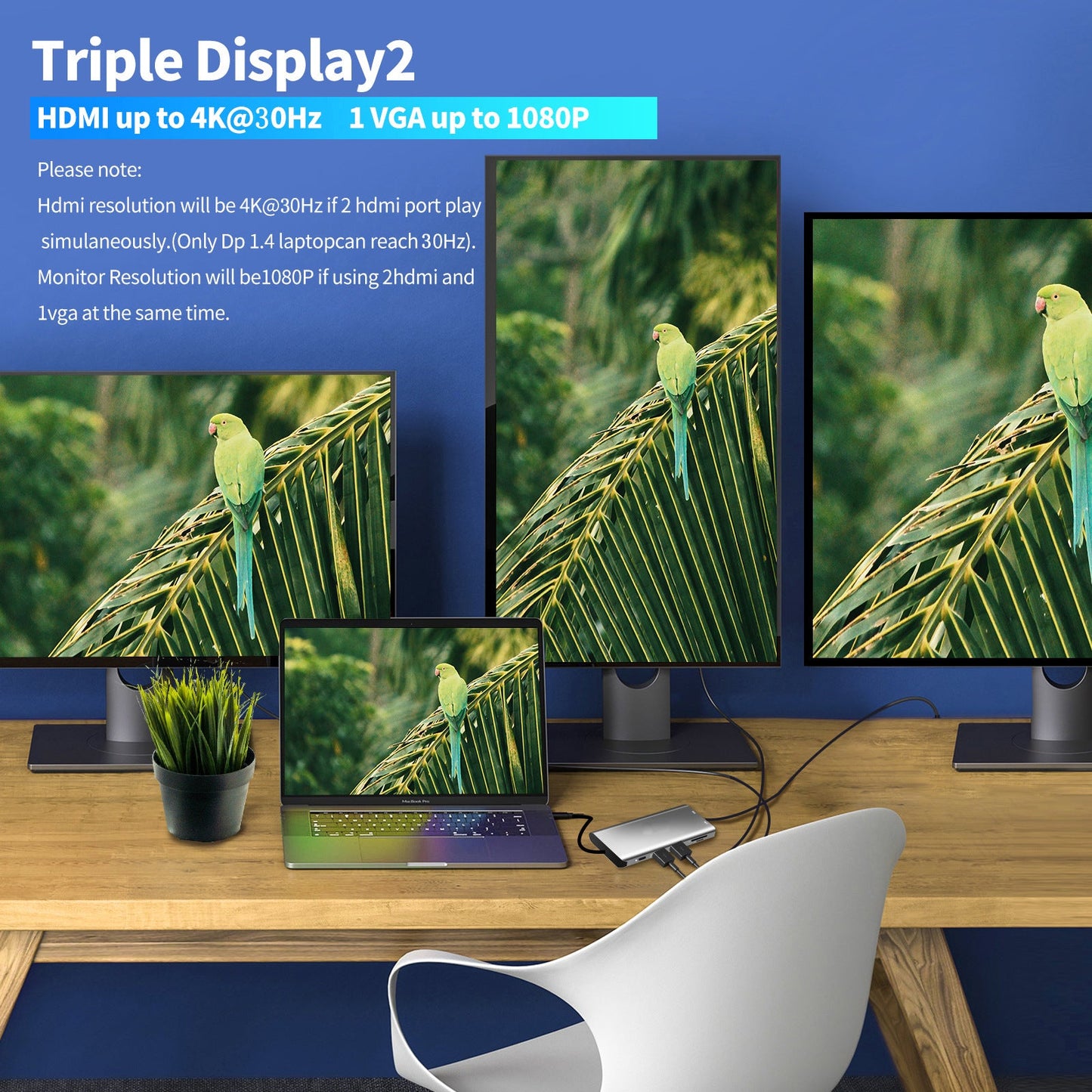 12-in-1 Type-C to Dual HDMI VGA Docking Station