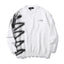 Graffiti Print Crew Neck Knit Sweater Men's Loose Fit Pullover with Hem Holes Street Style Trendy Design - Korvel