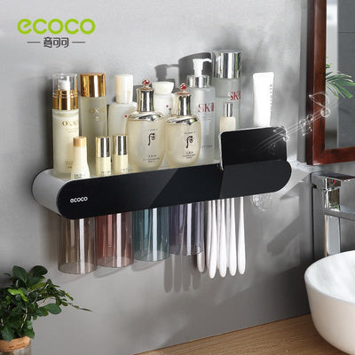 Toothbrush holder wall mounted home mouthwash cup electric non perforated dental tools, dental cylinder set holder - Korvel