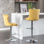 Taburetes de Bar Ajustables Modernos con Base de Cromo - Set de 2