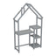 House-shaped Wooden writing Desk,Kids study Table,Bookshelf & Toy Storage,Grey - Korvel