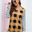 Plaid Striped Round Neck Long Sleeve T-Shirt - Korvel