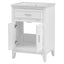 24" Bathroom Vanity with Sink, Bathroom Vanity Cabinet with One Flip Drawer and Doors, Solid Wood and MDF, White - Korvel