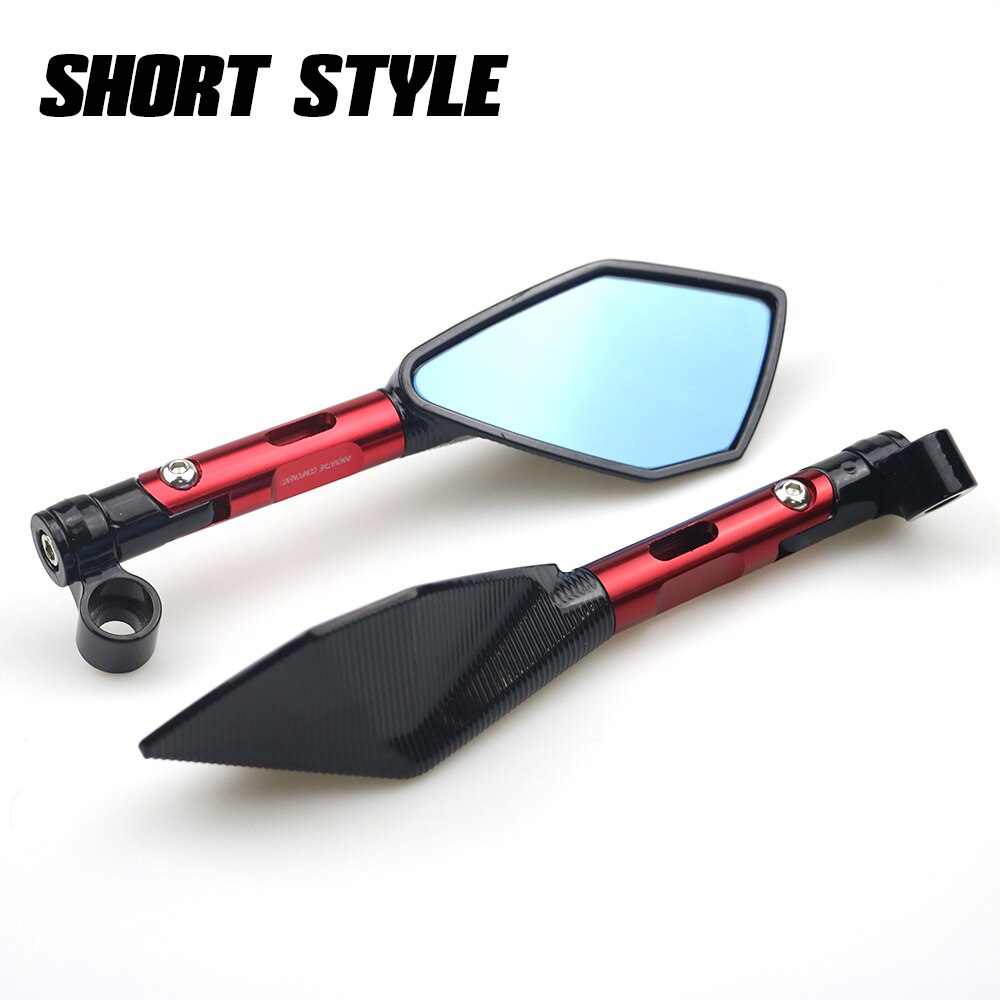 Universal CNC Aluminum Motorcycle Handlebar Rear View Mirrors Blue Anti-glare Mirror for Honda Yamaha Suzuki Scooter ktm - Korvel