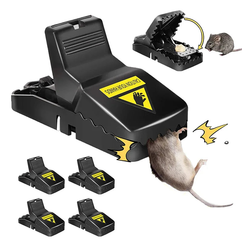 Black Reusable Plastic Mouse Trap Traps Rodent Catcher Home Mousetrap Killer Mouse Snap Traps Rodent Catcher - Korvel