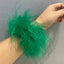 Real Ostrich feather cuff plumes bracelet for women white Cuffs pens Shirt with feathers girls fur cuffs ornament boa plume - Korvel