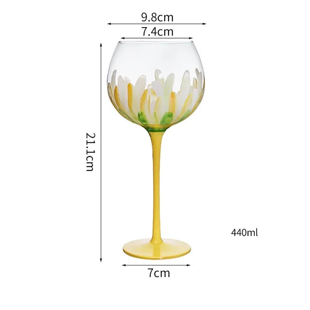 Hand Painted Glass Goblet for Elegant Celebrations