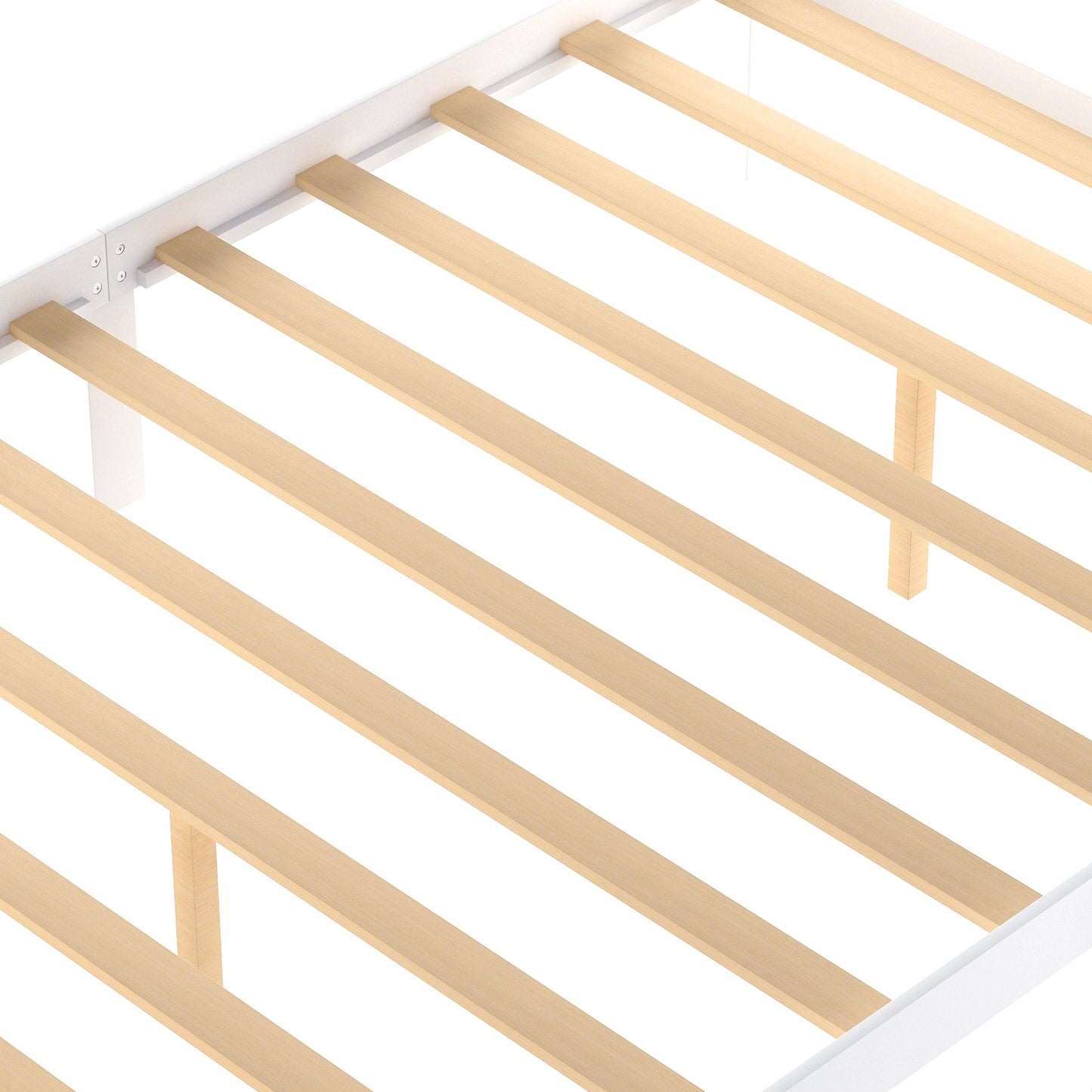 Lit plateforme de taille complète avec tiroirs sous le lit - Blanc