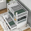 Twin over Twin Wood Bunk Bed with Trundle and Drawers White - Korvel