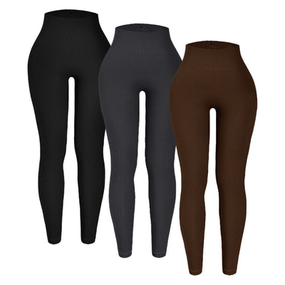 Threaded autumn and winter yoga pants seamless fitness pants high waisted sports yoga clothes leggings - Korvel