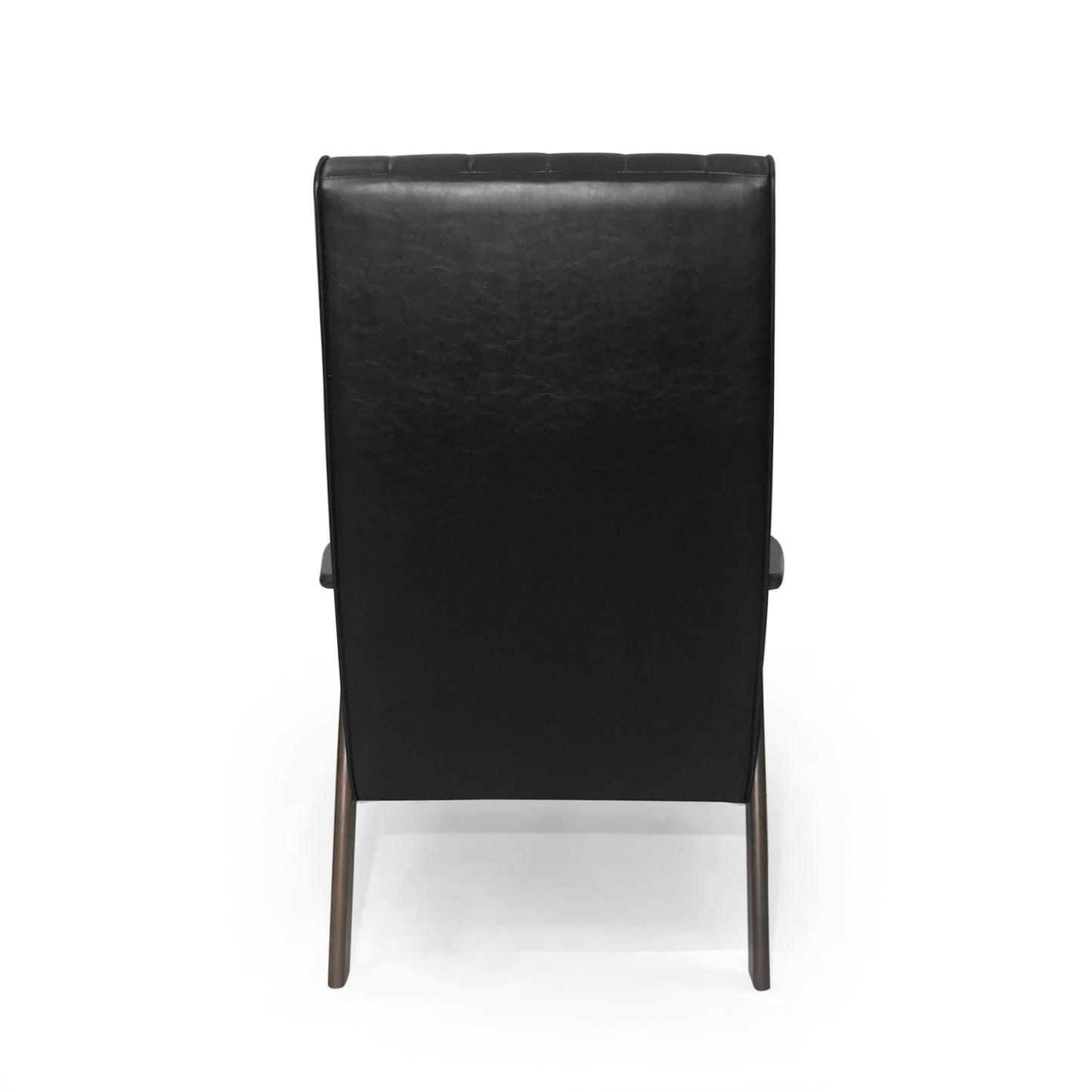 Mid Century Modern Upholstered Accent Chair in Matte Black