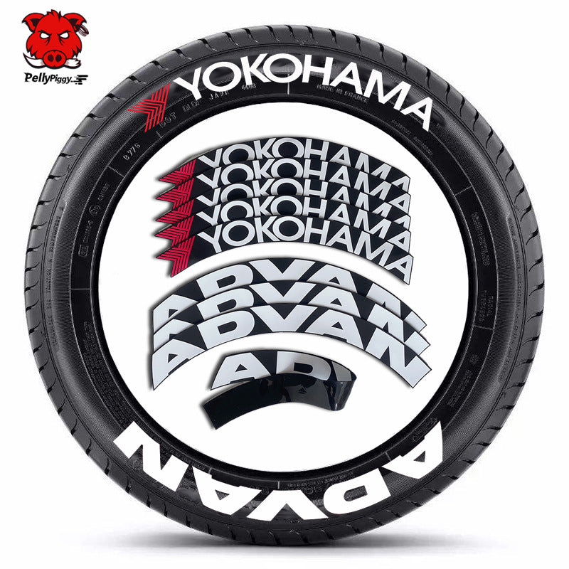 [One-piece set] Tire letter sticker one-piece set One-piece set Suitable for 4 tires No accessories included - Korvel