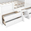 Full Size House Low Loft Bed with Four Drawers,White - Korvel
