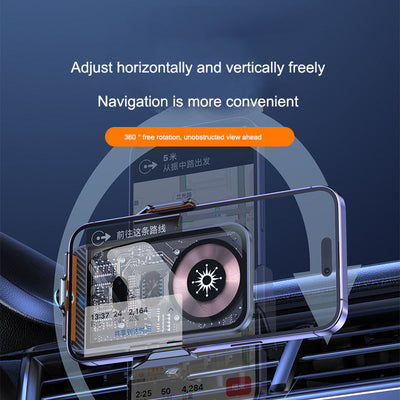 C11 car holder wireless phone charger infrared induction opening and closing navigation punk style transparent phone holder - Korvel