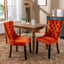Premium Velvet Upholstered Dining Chair Set - Orange