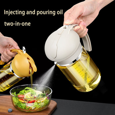 Food Grade Oil Pot Dual Use Glass Oil Spray Bottle Household Spray Sesame Oil Bottle Automatic Opening and Closing - Korvel