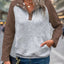 Contrast Textured Long Sleeve Sweatshirt - Korvel