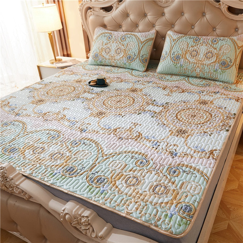 Summer Bed Sheet Ice Silk Mat Soft and Comfortable Latex Mattress Bedding Three-piece Breathable Mat for Comfortable Sleep - Korvel