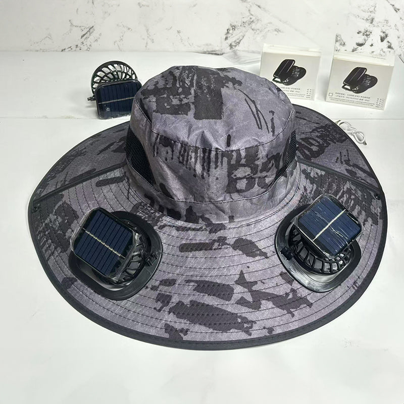 Chapeau Ventilateur Solaire : Chapeau à Large Bord Premium pour Aventures en Plein Air