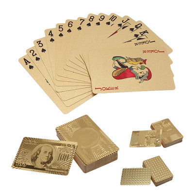Waterproof Luxury Platinum Foil Poker Playing Cards Gold Plated Porker Cards - Korvel