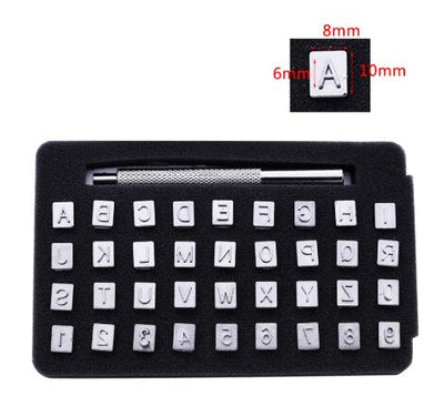 36-Piece Steel Punch Alphabet and Number Stamper Set