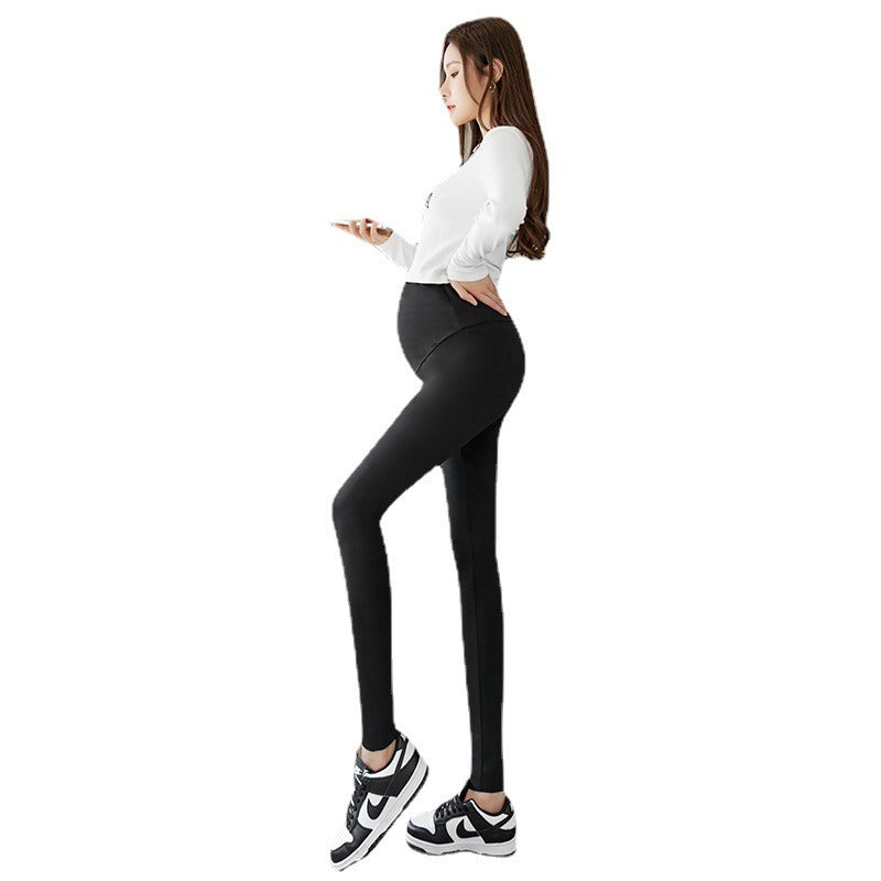 Pregnant Women's Pants Leggings Large Adjustable Barbie Pants High Elastic High Waist Outer Wear - Korvel