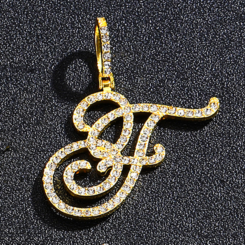 Hip Hop Grass Letter Pendant with Cuban Chain