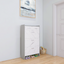 High Glossy Marble Color Shoe Rack with 3 Doors and 2 Drawers