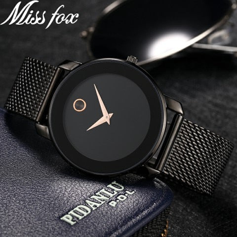 Clearance MISSFOX  2446 Unique Design Minimalist Watch Men Novel Stylish Male Watches Fashion Sports Quartz Wrist Watch For Men Women - Korvel