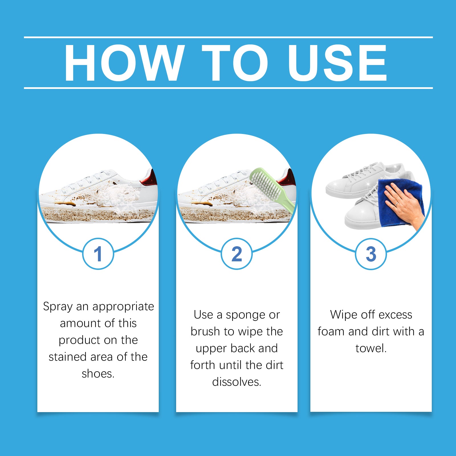 Shoe Decontamination Foam Cleaner Small White Shoes Gentle Clean Yellow Edge Stain Shoe Cleaner - Korvel